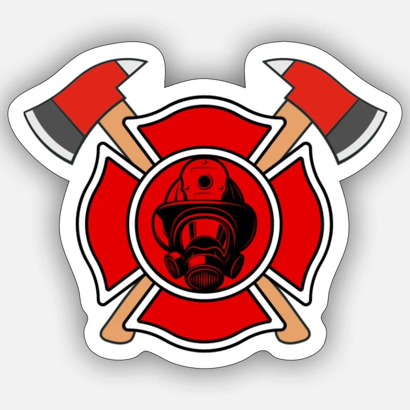 Feuerwehr Design - Sticker Größe S (10 x 10 cm) - Mattweiß