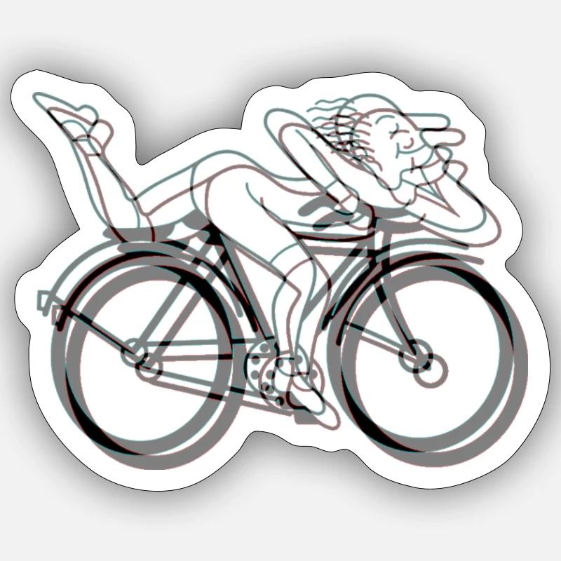 LSD Bicycle Days Psychedelic 3D Glitch Anaglyph Sticker Größe S (10 x 10 cm)