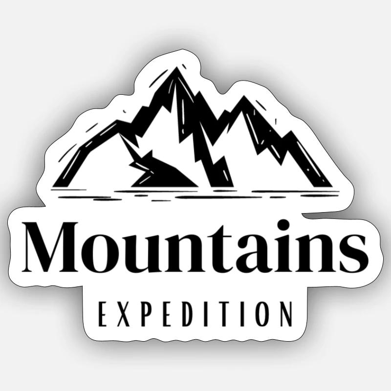 Mountains EXPEDITION - Sticker Größe S (10 x 10 cm) - Mattweiß