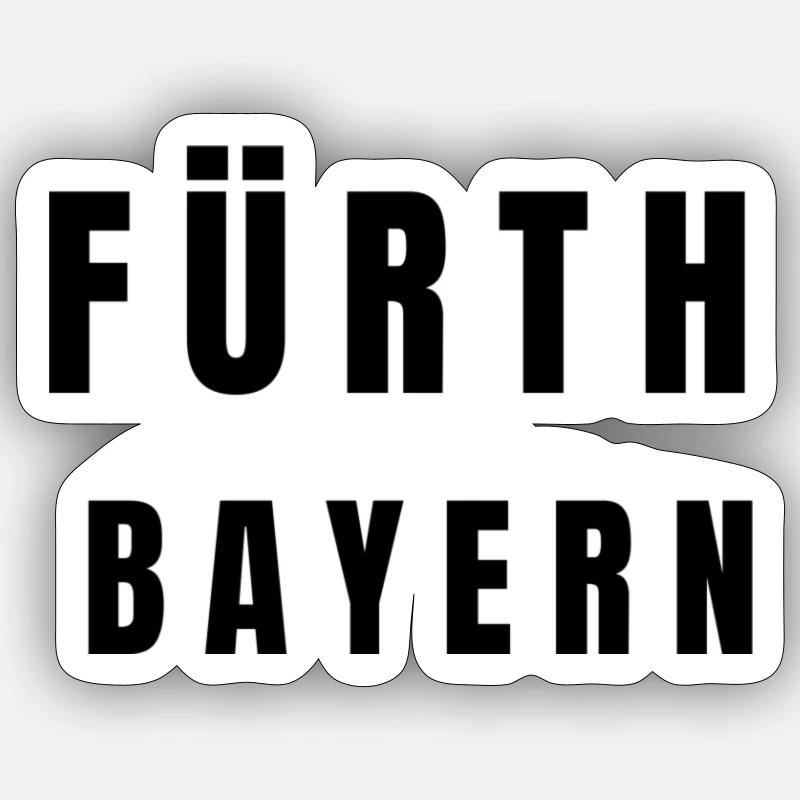 Fürth, Bavière - Sticker taille S (10 x 10 cm) - blanc mat