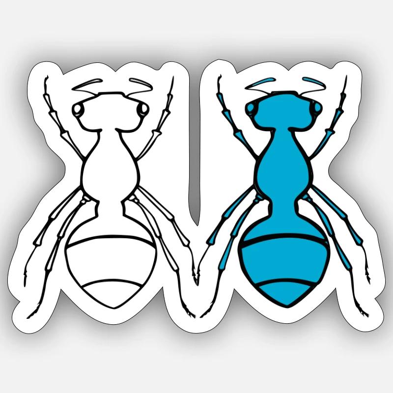 Ant Duo - Sticker size S (10 x 10 cm) - white matte