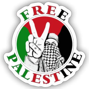 Libérer la Palestine - Sticker taille S (10 x 10 cm) - blanc mat - Devant
