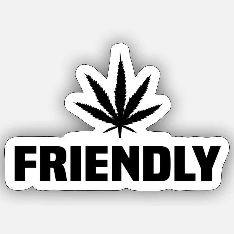 Cannabis friendly Sticker taille S (10 x 10 cm)