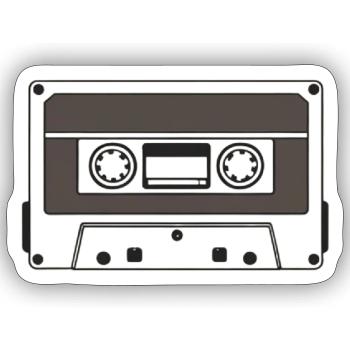 Kassette - Sticker Größe S (10 x 10 cm) - Mattweiß - Vorne