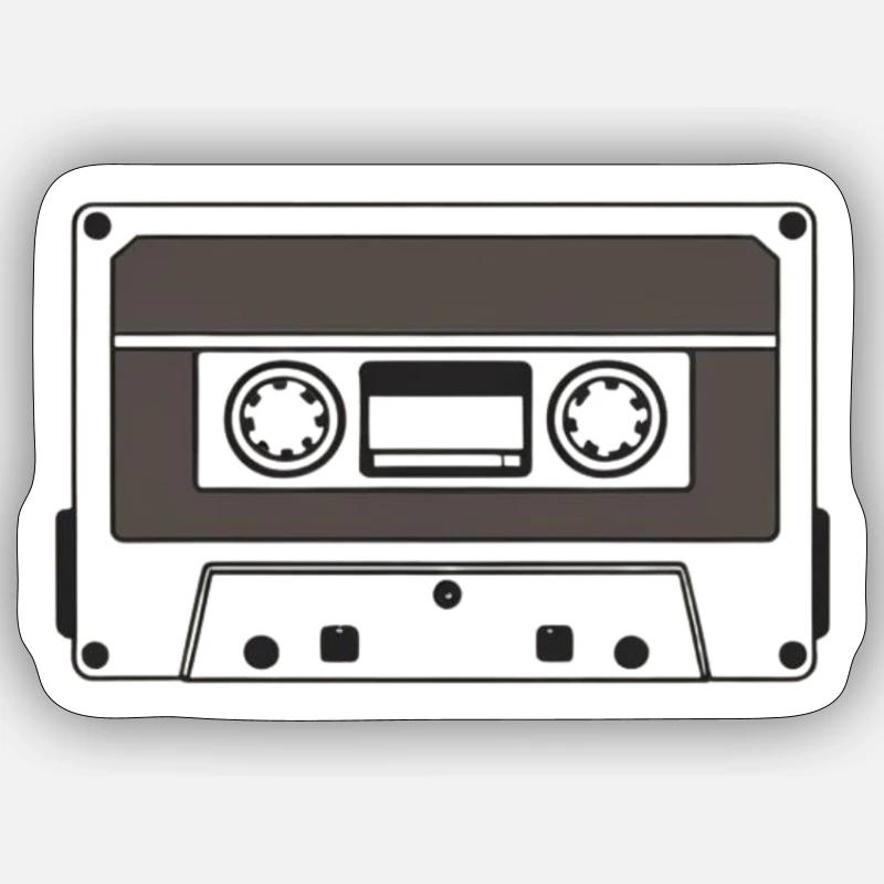 Kassette - Sticker Größe S (10 x 10 cm) - Mattweiß