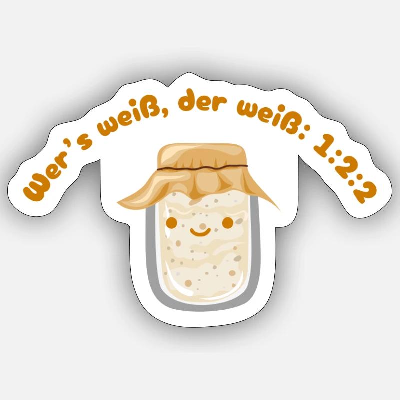 Sourdough starter - Sticker size S (10 x 10 cm) - white matte