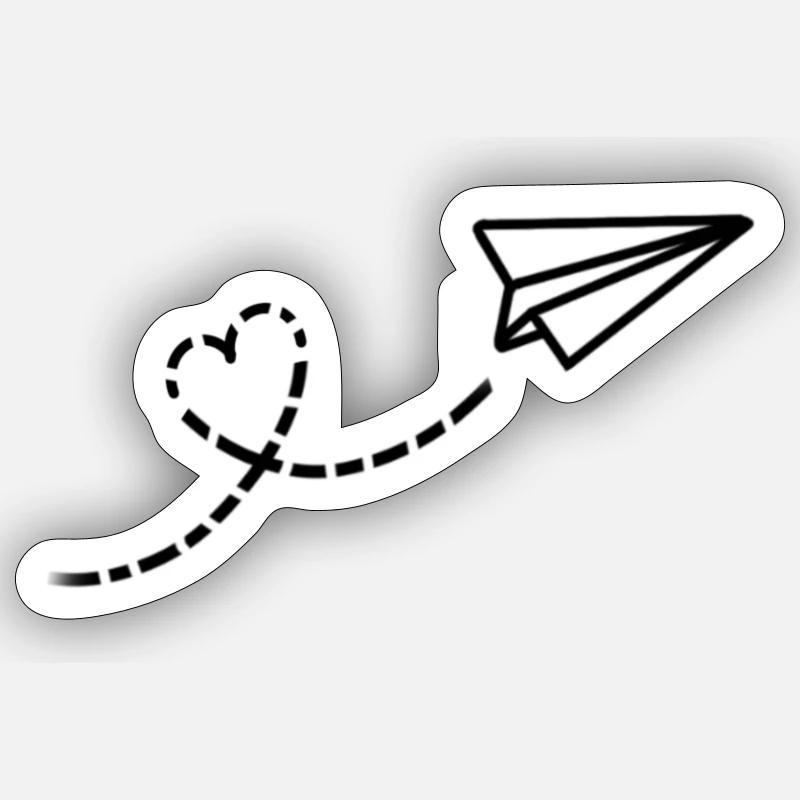 Avion - Sticker taille S (10 x 10 cm) - blanc mat