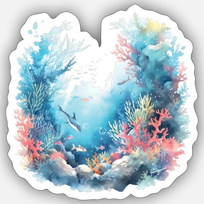 Underwater - Sticker size S (10 x 10 cm) - white matte