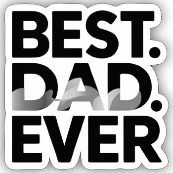 Meilleur papa de tous les temps - Sticker taille S (10 x 10 cm) - blanc mat - Devant