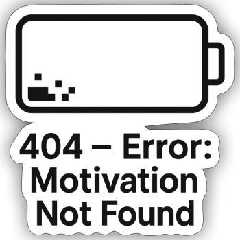 Error 404 Motivation not found - Sticker Größe S (10 x 10 cm) - Mattweiß - Vorne