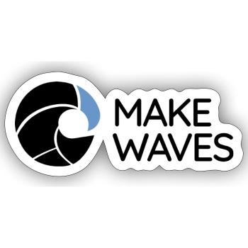 Wave - Make Waves - Sticker size S (10 x 10 cm) - white matte - Front