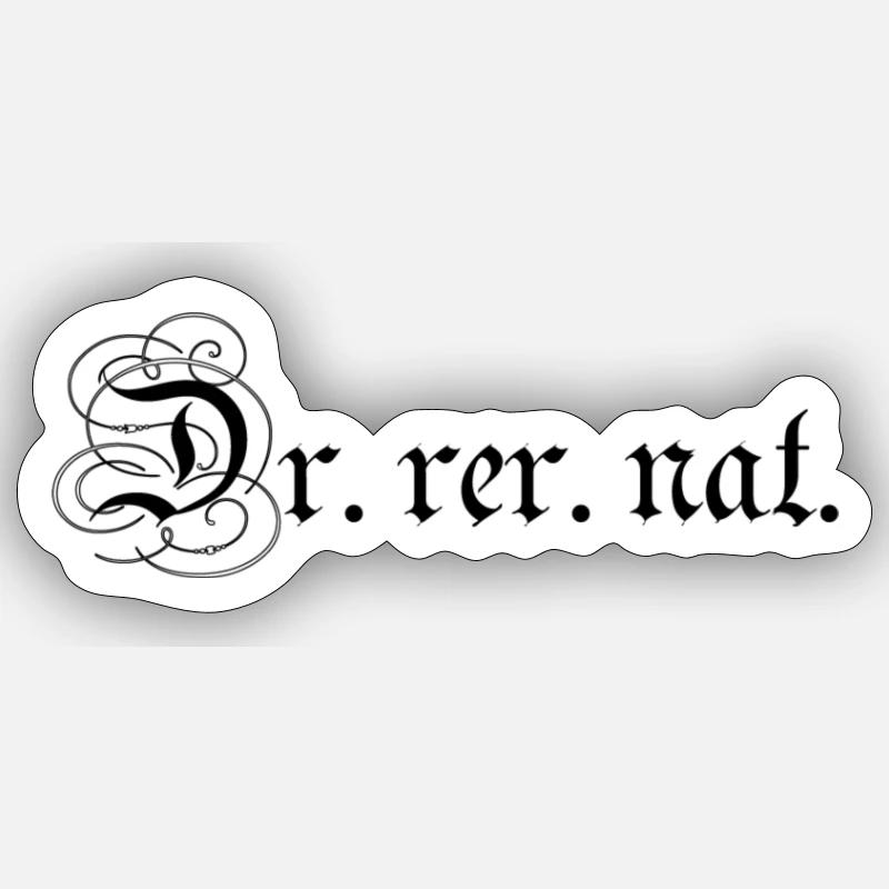 Dr. rer. nat. - Sticker Größe S (10 x 10 cm) - Mattweiß
