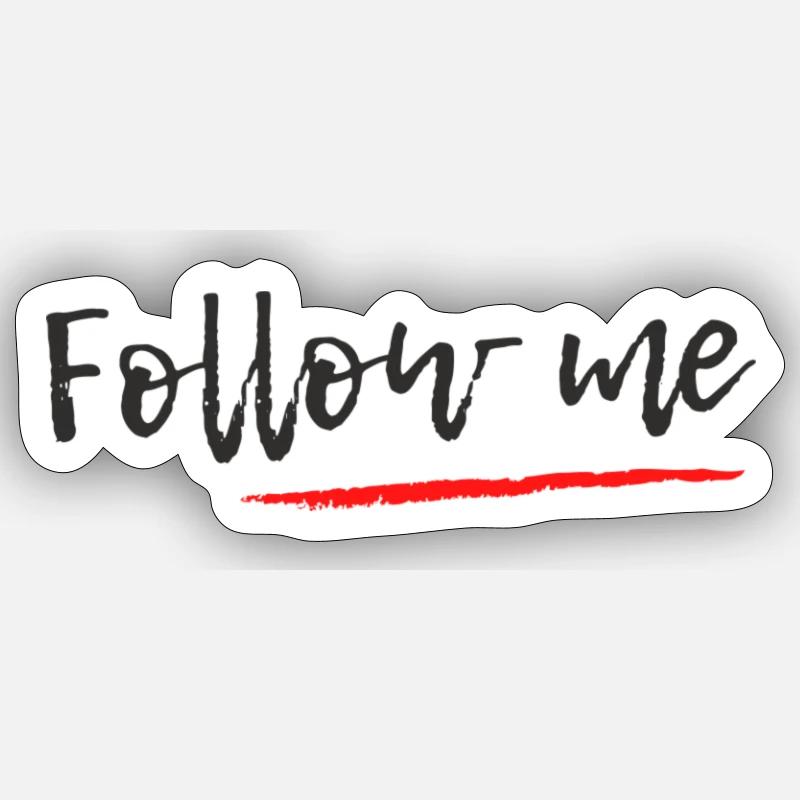 Follow me - Sticker taille S (10 x 10 cm) - blanc mat