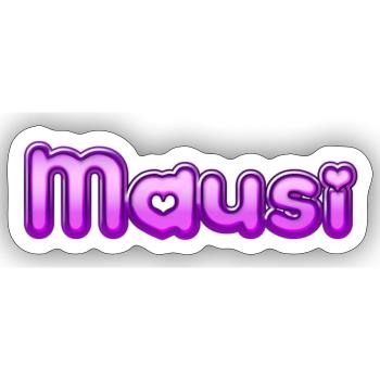 Text Mausi - Sticker Größe S (10 x 10 cm) - Mattweiß - Vorne