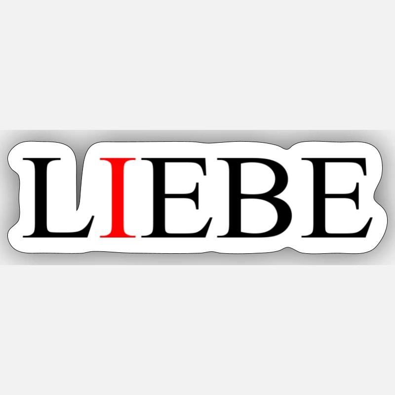 Liebe und Lebe - Sticker Größe S (10 x 10 cm) - Mattweiß