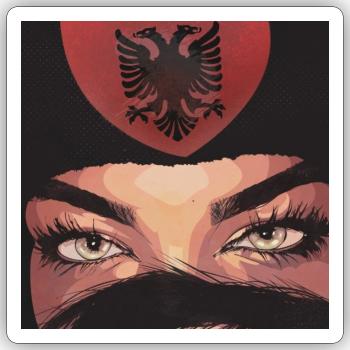 Albanien - Sticker Größe S (10 x 10 cm) - Mattweiß - Vorne