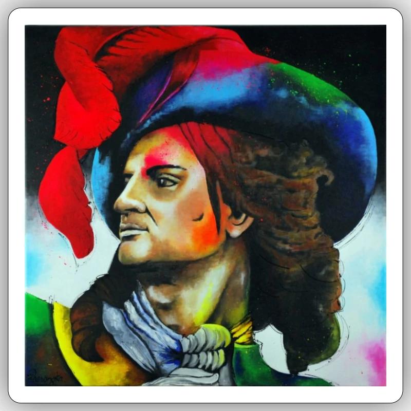 jean bart - Sticker taille S (10 x 10 cm) - blanc mat