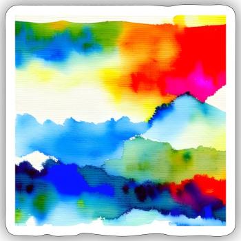 Bunt - Sticker Größe S (10 x 10 cm) - Mattweiß - Vorne