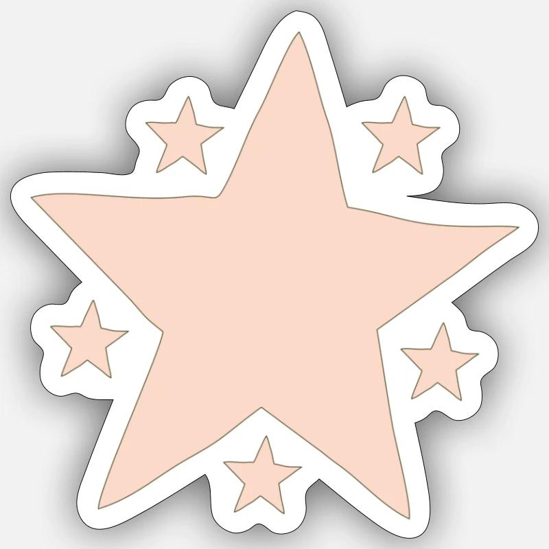 stern rosa - Sticker Größe S (10 x 10 cm) - Mattweiß