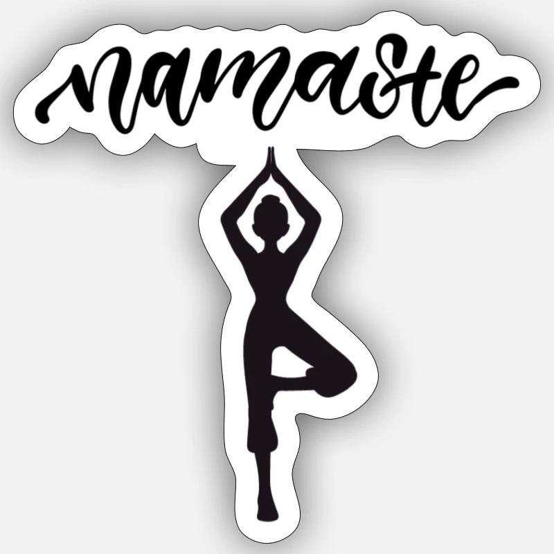 NAMASTÉ - Sticker taille S (10 x 10 cm) - blanc mat