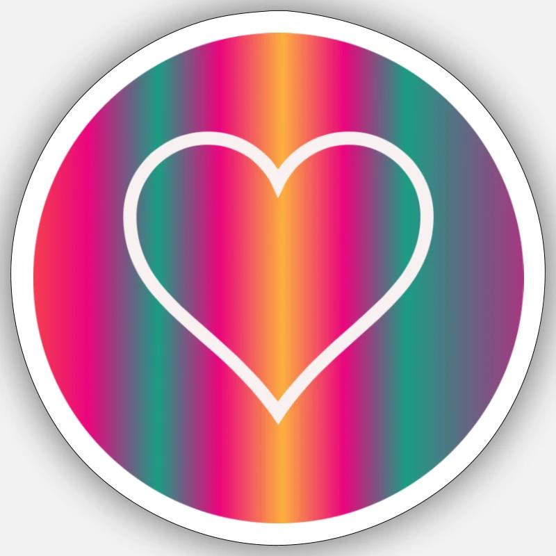 COEUR - Sticker taille S (10 x 10 cm) - blanc mat