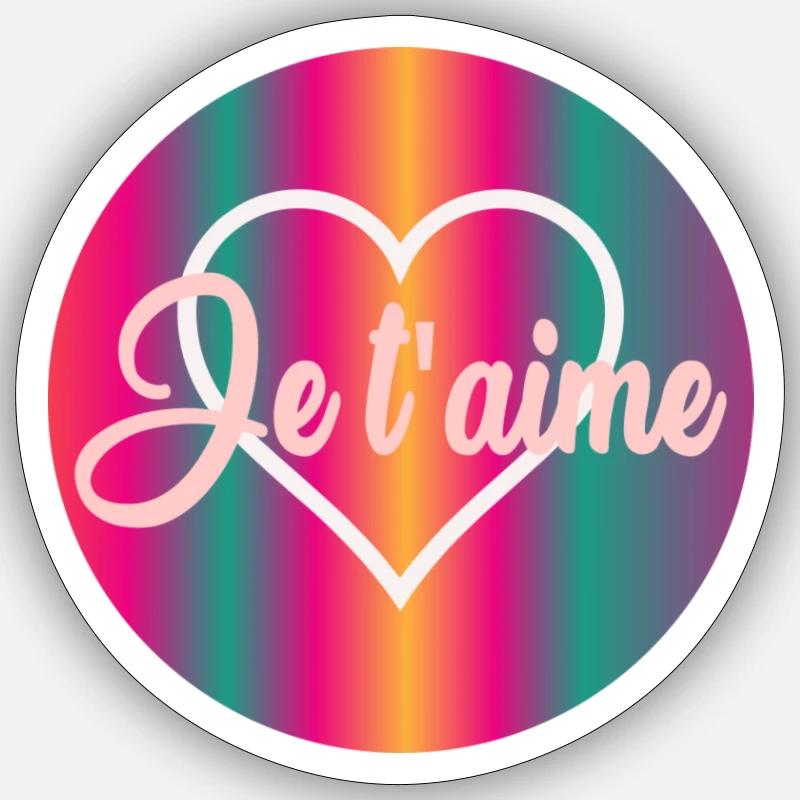 HERZ, ICH LIEBE DICH Sticker Größe S (10 x 10 cm)