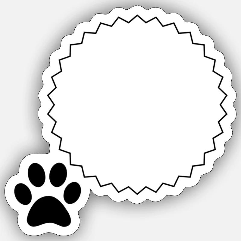 Template Sun Frame Paw Print Design Sticker size S (10 x 10 cm)