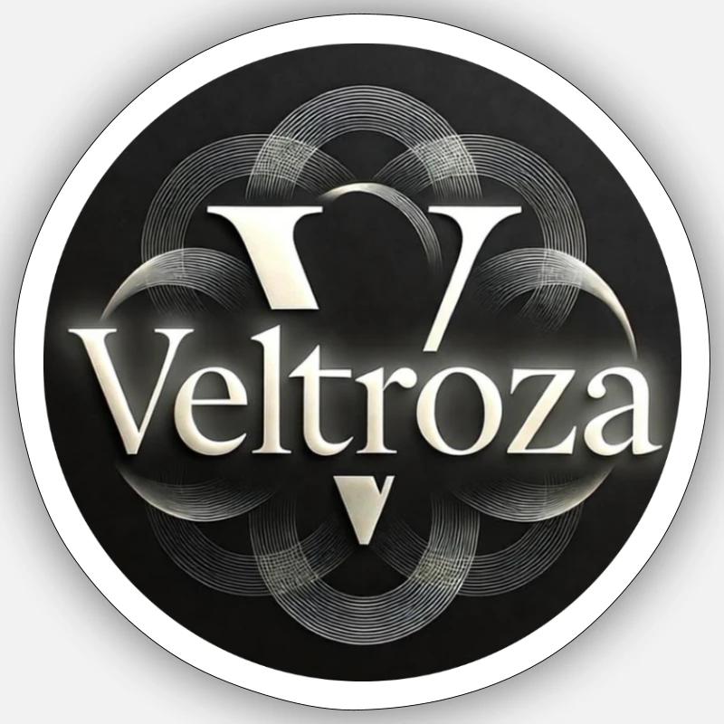Veltroza-Kreis-Logo - Sticker Größe S (10 x 10 cm) - Mattweiß