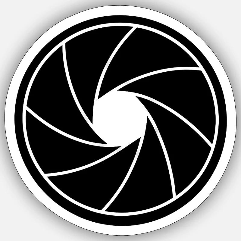 Spirale d’ouverture noir et blanc Sticker taille S (10 x 10 cm)