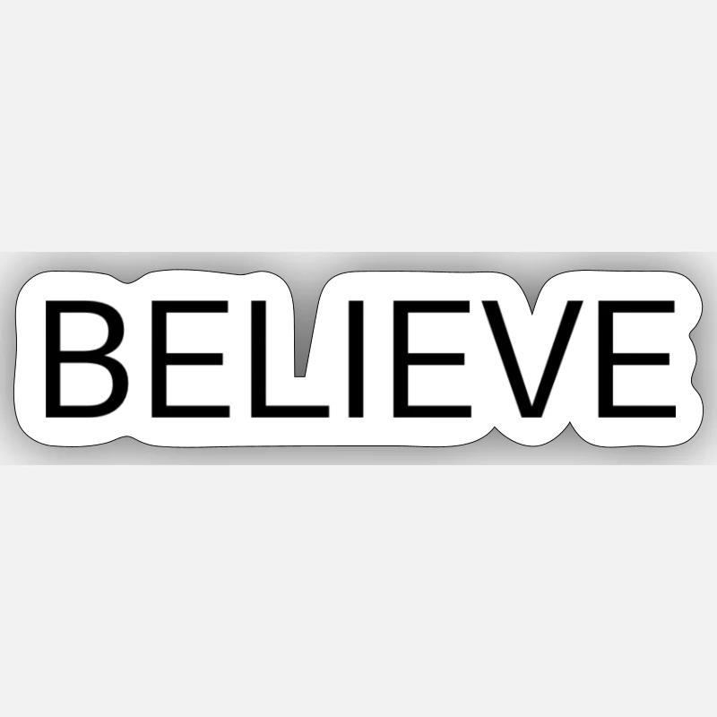Chemise de base Believe - Sticker taille S (10 x 10 cm) - blanc mat
