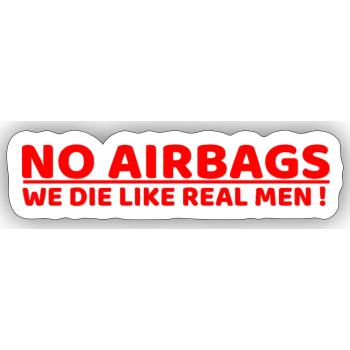 No Airbags - Sticker taille S (10 x 10 cm) - blanc mat - Devant