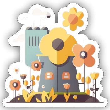 Flower Power Green Energy 1 - Sticker size S (10 x 10 cm) - white matte - Front
