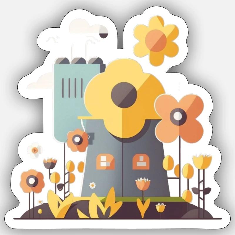 Flower Power Énergie verte 1 - Sticker taille S (10 x 10 cm) - blanc mat