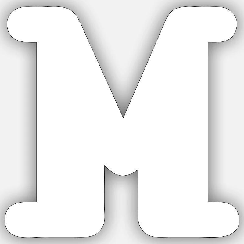 M Anfangsbuchstabe - Sticker Größe S (10 x 10 cm) - Mattweiß