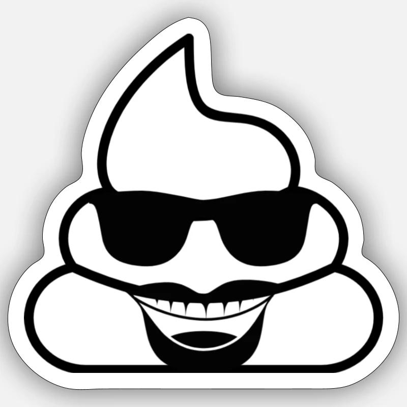 Caca suspect - Sticker taille S (10 x 10 cm) - blanc mat