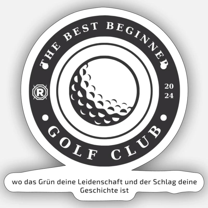 Beginner golf clup - Sticker Größe S (10 x 10 cm) - Mattweiß