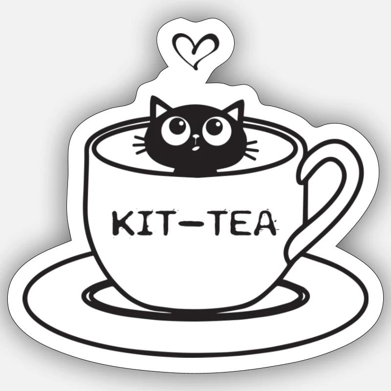 Kit-tea Sticker size S (10 x 10 cm)