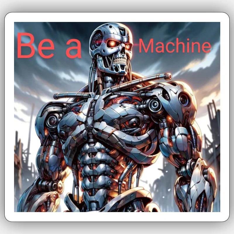 T-800 - Sticker Größe S (10 x 10 cm) - Mattweiß