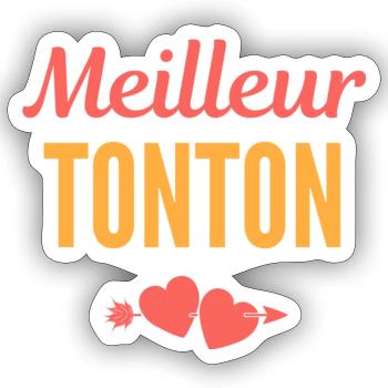 Meilleur Tonton - Sticker taille S (10 x 10 cm) - blanc mat - Devant