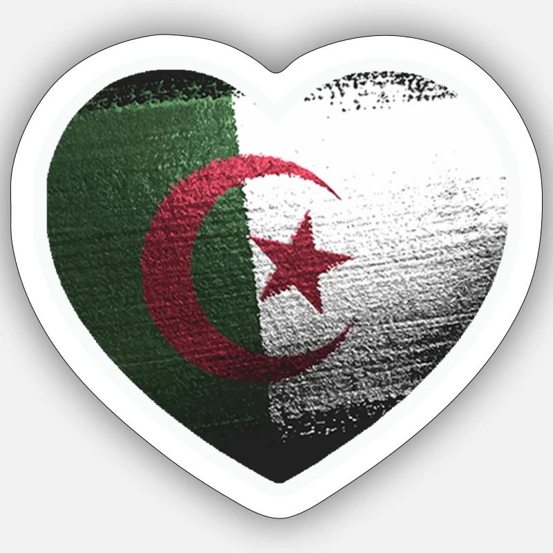algerie drapeau dz - Sticker taille S (10 x 10 cm) - blanc mat