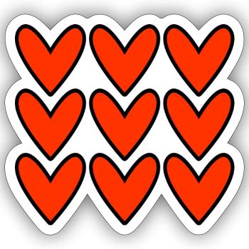 VALENTINSTAG. HERZ. ICH LIEBE DICH. ICH LIEBE DICH - Sticker Größe S (10 x 10 cm) - Mattweiß - Vorne