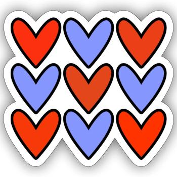 VALENTINSTAG. HERZ. ICH LIEBE DICH. ICH LIEBE DICH - Sticker Größe S (10 x 10 cm) - Mattweiß - Vorne