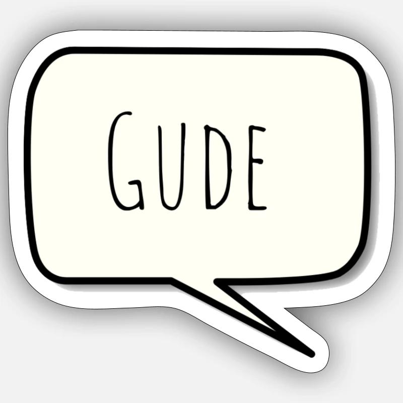 Gude - Sticker Größe S (10 x 10 cm) - Mattweiß