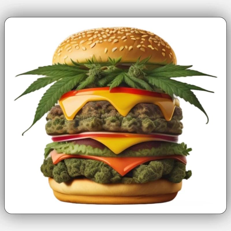 Stoner Burger - Sticker size S (10 x 10 cm) - white matte