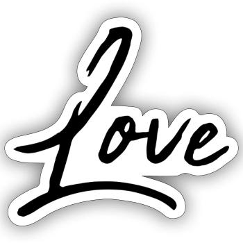 LIEBE. VALENTINSTAG. HERZ. ICH LIEBE DICH. ICH LIEBE DICH - Sticker Größe S (10 x 10 cm) - Mattweiß - Vorne