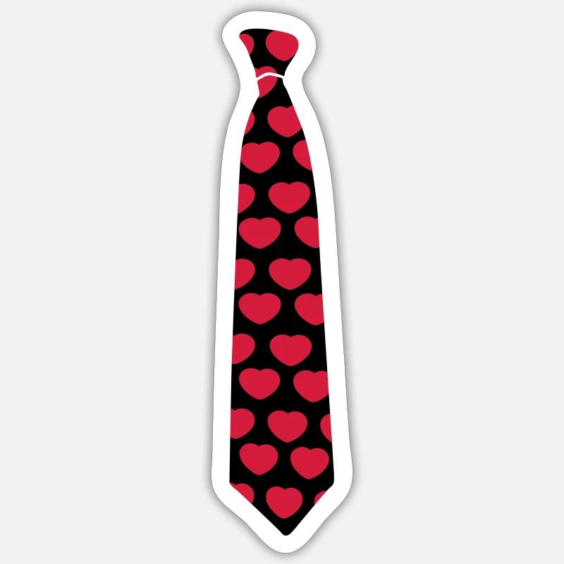Cravate cœur - Sticker taille S (10 x 10 cm) - blanc mat