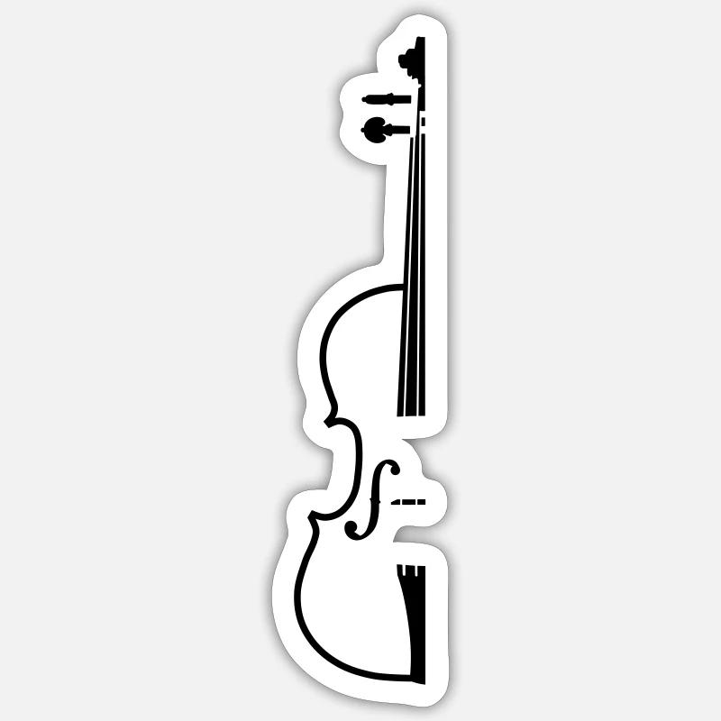violon - Sticker taille S (10 x 10 cm) - blanc mat