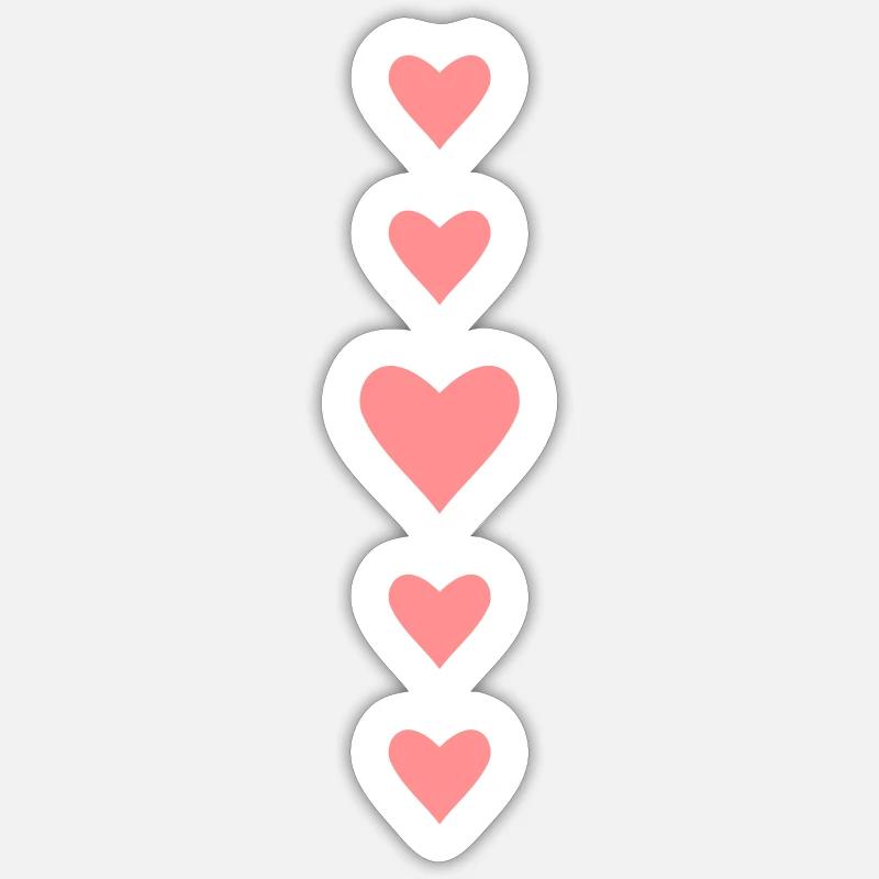 Hearts vertical - Sticker size S (10 x 10 cm) - white matte
