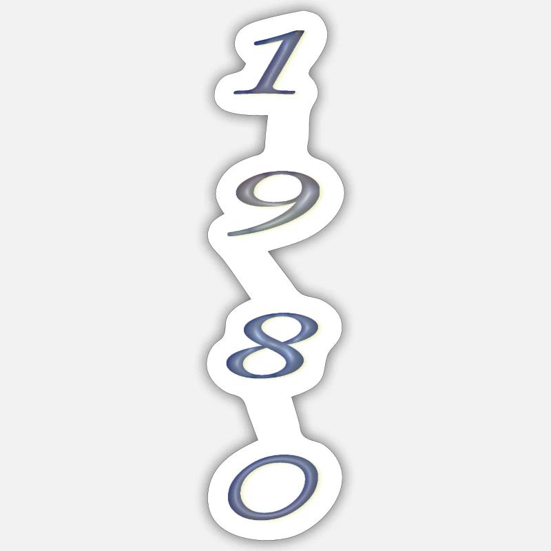 1980 - Sticker taille S (10 x 10 cm) - blanc mat