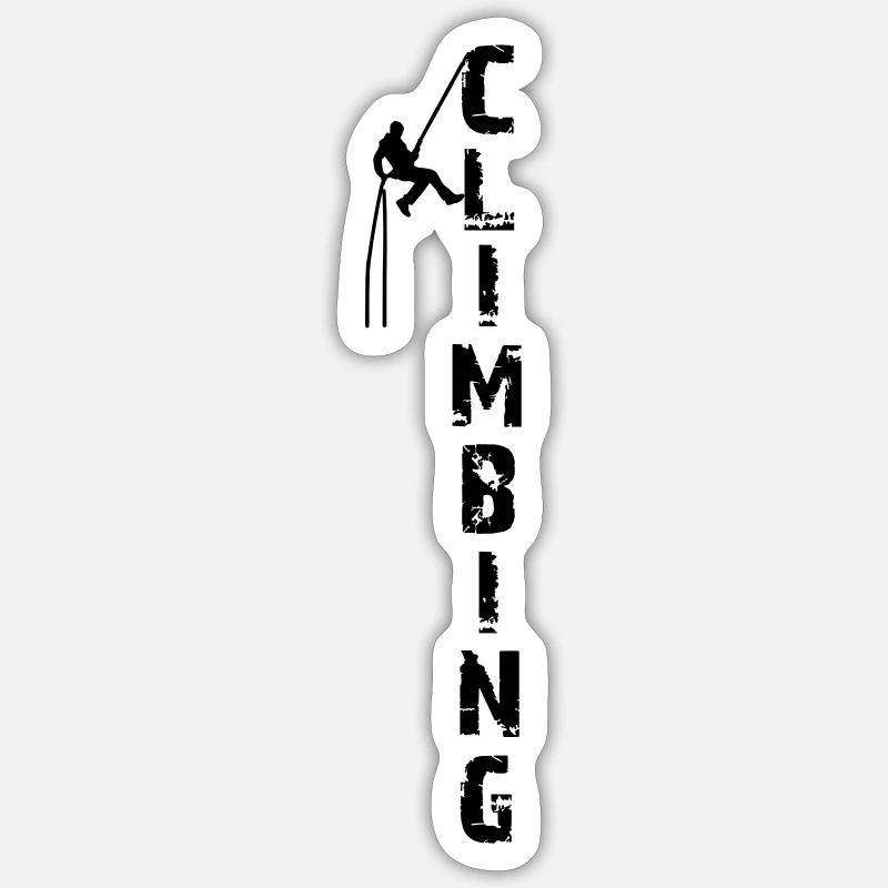Kletterer seilt sich ab - Sticker Größe S (10 x 10 cm) - Mattweiß